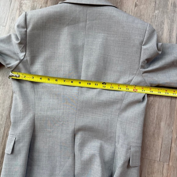 Theory Women Light Gray Wool Blend Classic Suit Blazer Sz 6 Lightweight Business - Picture 6 of 13